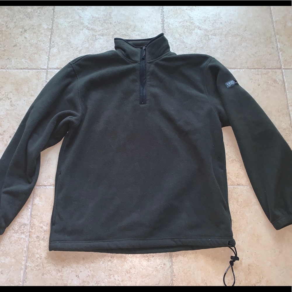 Grey fleece half zip pullover